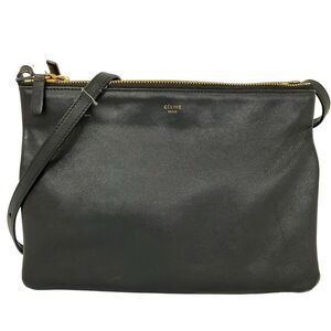 Celine Trio Leather Multi Pouch Crossbody Bag Green
